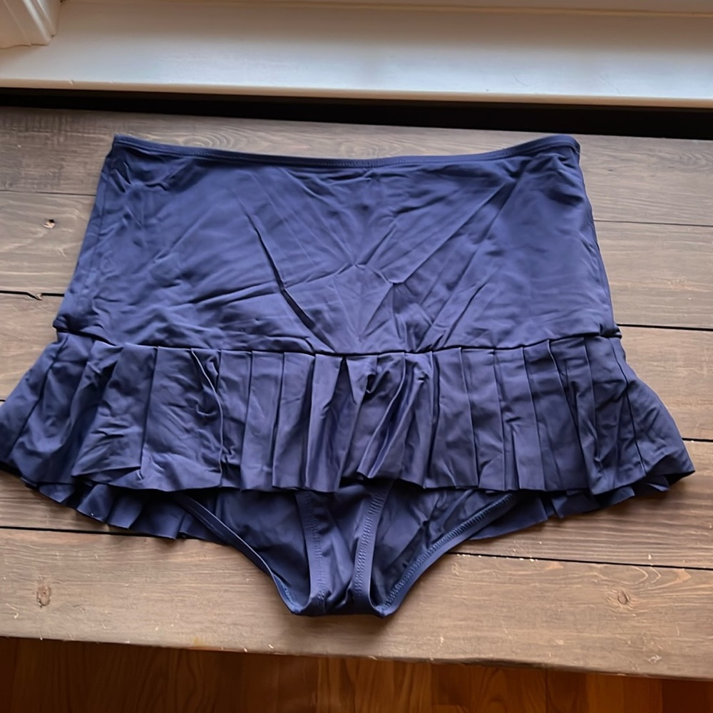 EUC Beach house navy bathing suit bottom skirt sz 16